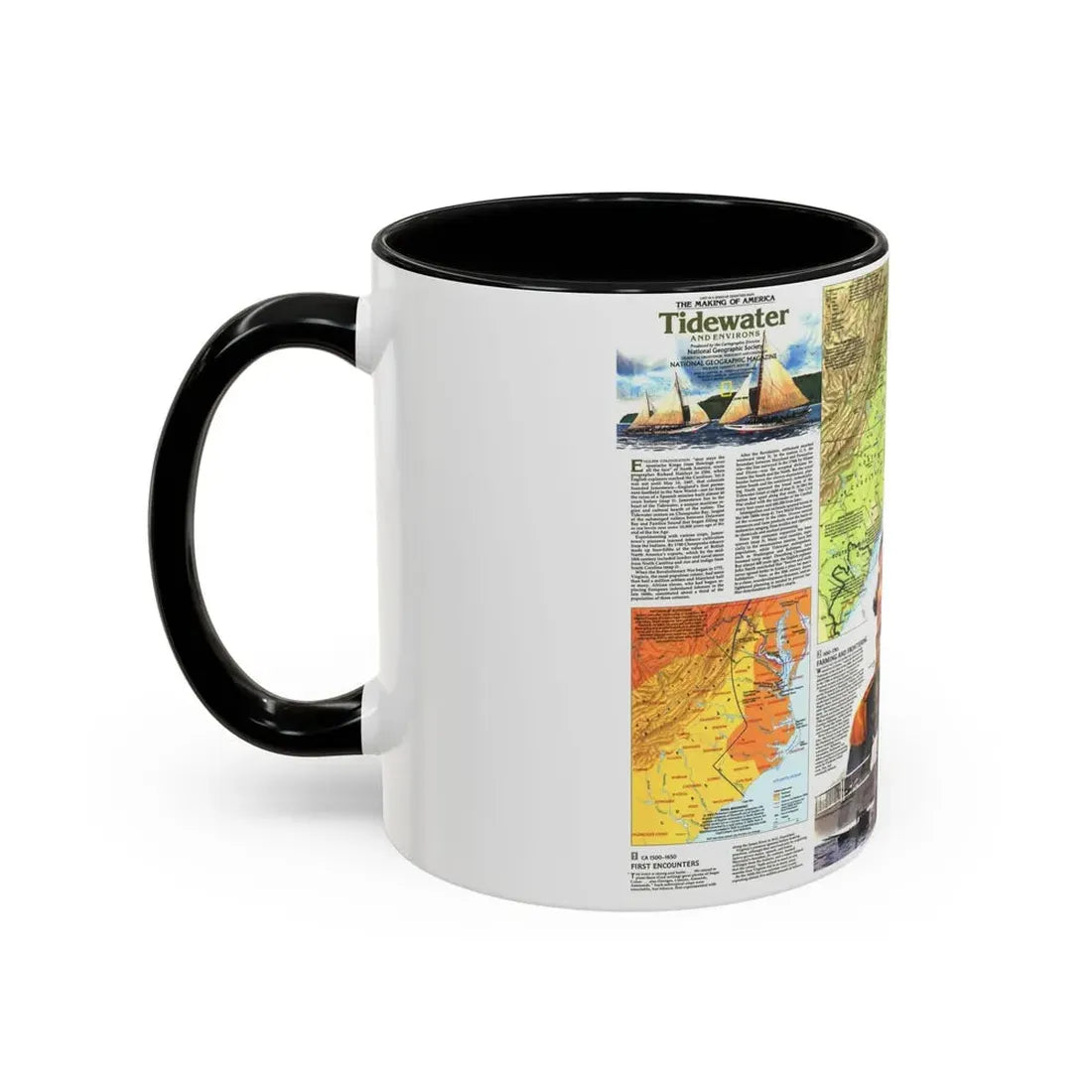 USA - Tidewater and Environs 2 (1988) (Map) Accent Coffee Mug - Go Mug Yourself