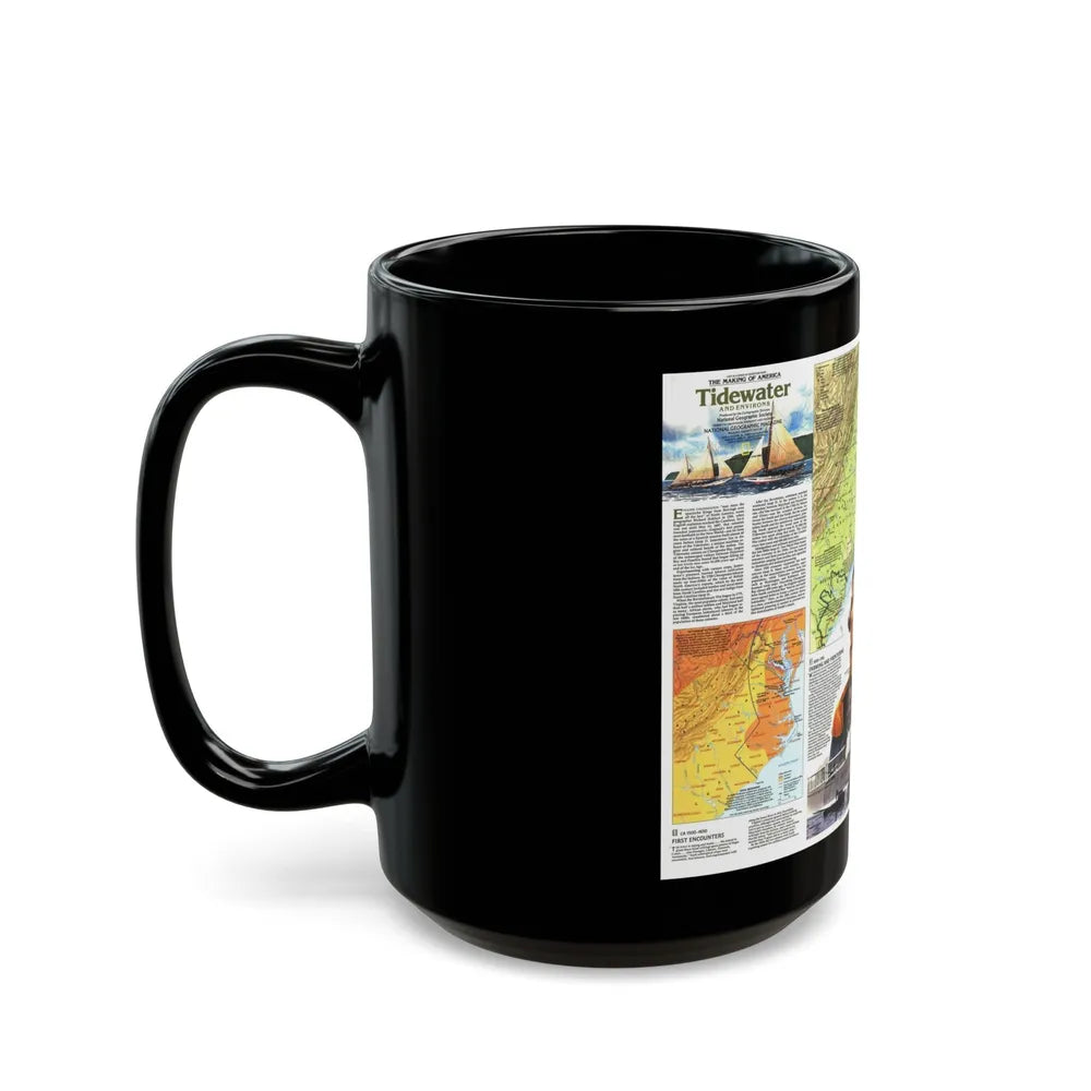 USA - Tidewater and Environs 2 (1988) (Map) Black Coffee Mug-Go Mug Yourself