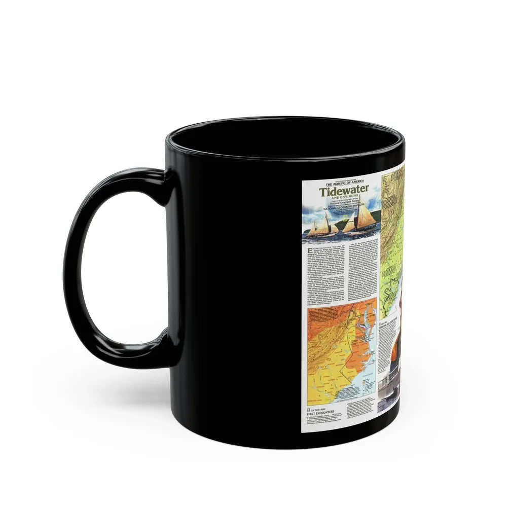 USA - Tidewater and Environs 2 (1988) (Map) Black Coffee Mug-Go Mug Yourself