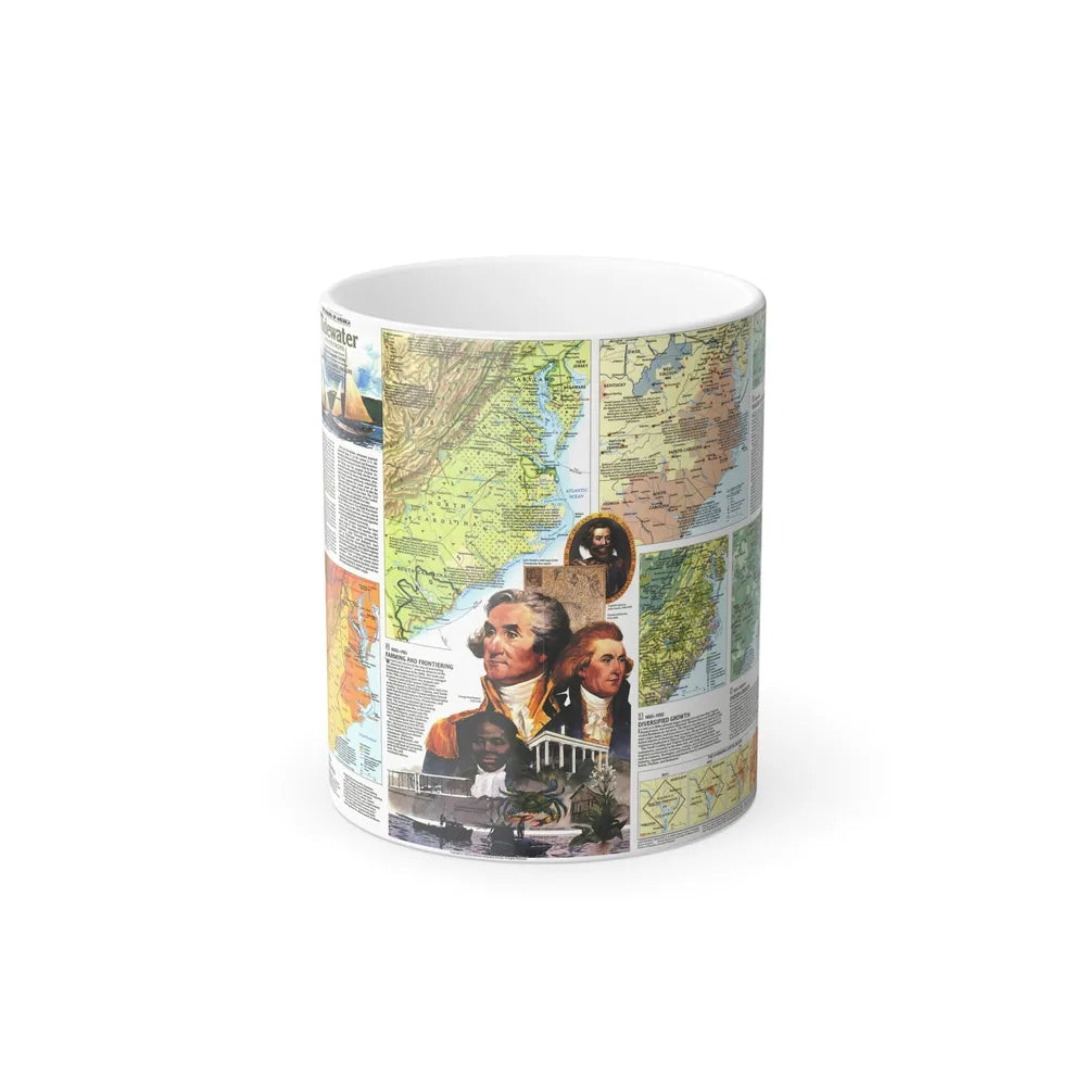 USA - Tidewater and Environs 2 (1988) (Map) Color Changing Mug 11oz-Go Mug Yourself