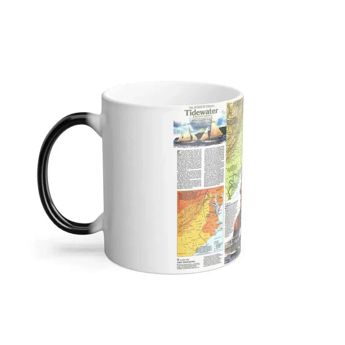 USA - Tidewater and Environs 2 (1988) (Map) Color Changing Mug 11oz - Go Mug Yourself