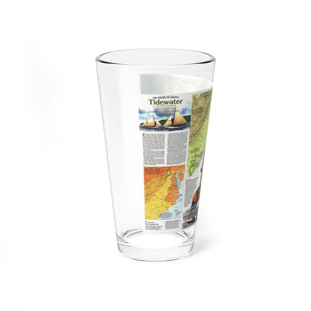 USA - Tidewater and Environs 2 (1988) (Map) Pint Glass 16oz-Go Mug Yourself