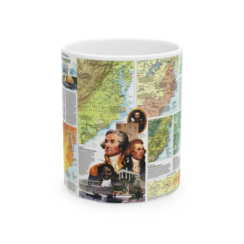 USA - Tidewater and Environs 2 (1988) (Map) White Coffee Mug-11oz-Go Mug Yourself