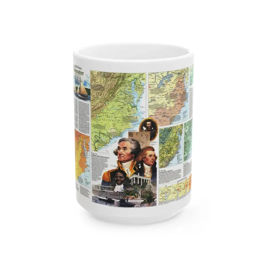 USA - Tidewater and Environs 2 (1988) (Map) White Coffee Mug 15oz - Go Mug Yourself