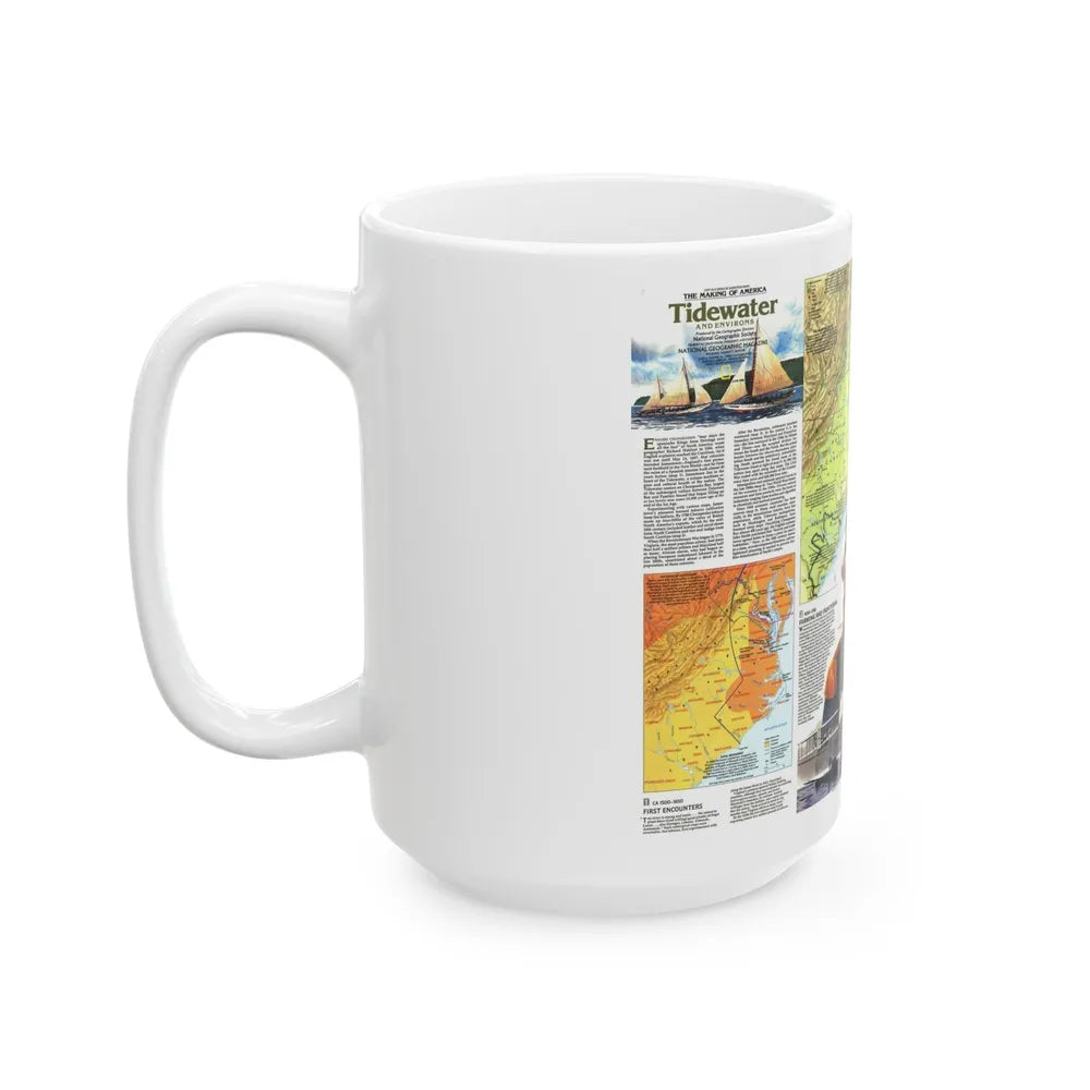 USA - Tidewater and Environs 2 (1988) (Map) White Coffee Mug-Go Mug Yourself