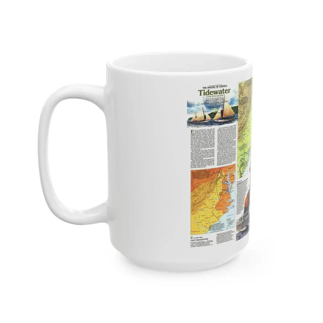 USA - Tidewater and Environs 2 (1988) (Map) White Coffee Mug - Go Mug Yourself