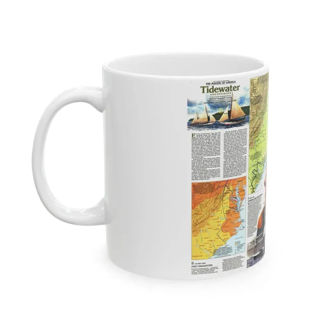 USA - Tidewater and Environs 2 (1988) (Map) White Coffee Mug - Go Mug Yourself