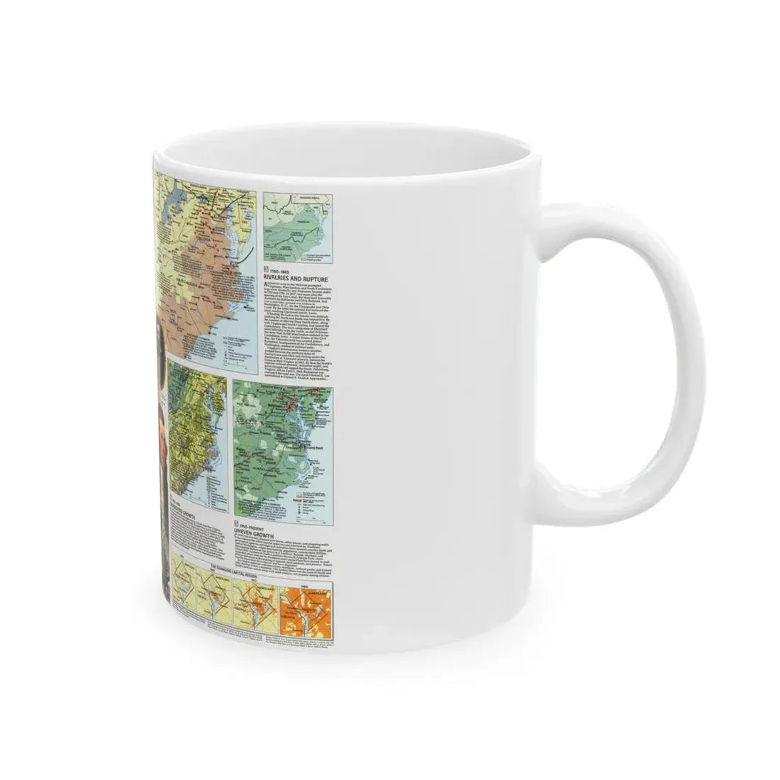 USA - Tidewater and Environs 2 (1988) (Map) White Coffee Mug - Go Mug Yourself