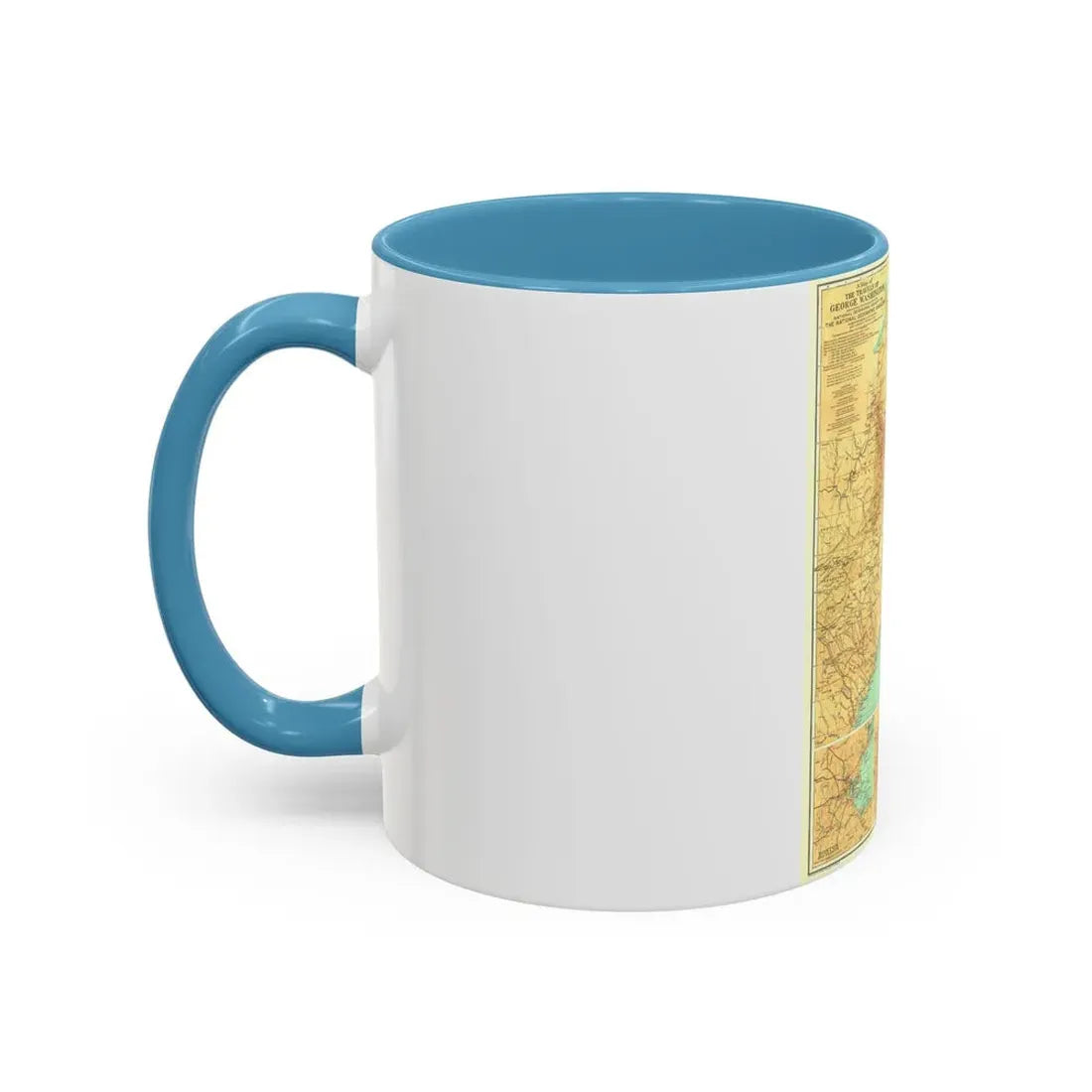 USA - Travels of George Washington (1932) (Map) Accent Coffee Mug - Go Mug Yourself