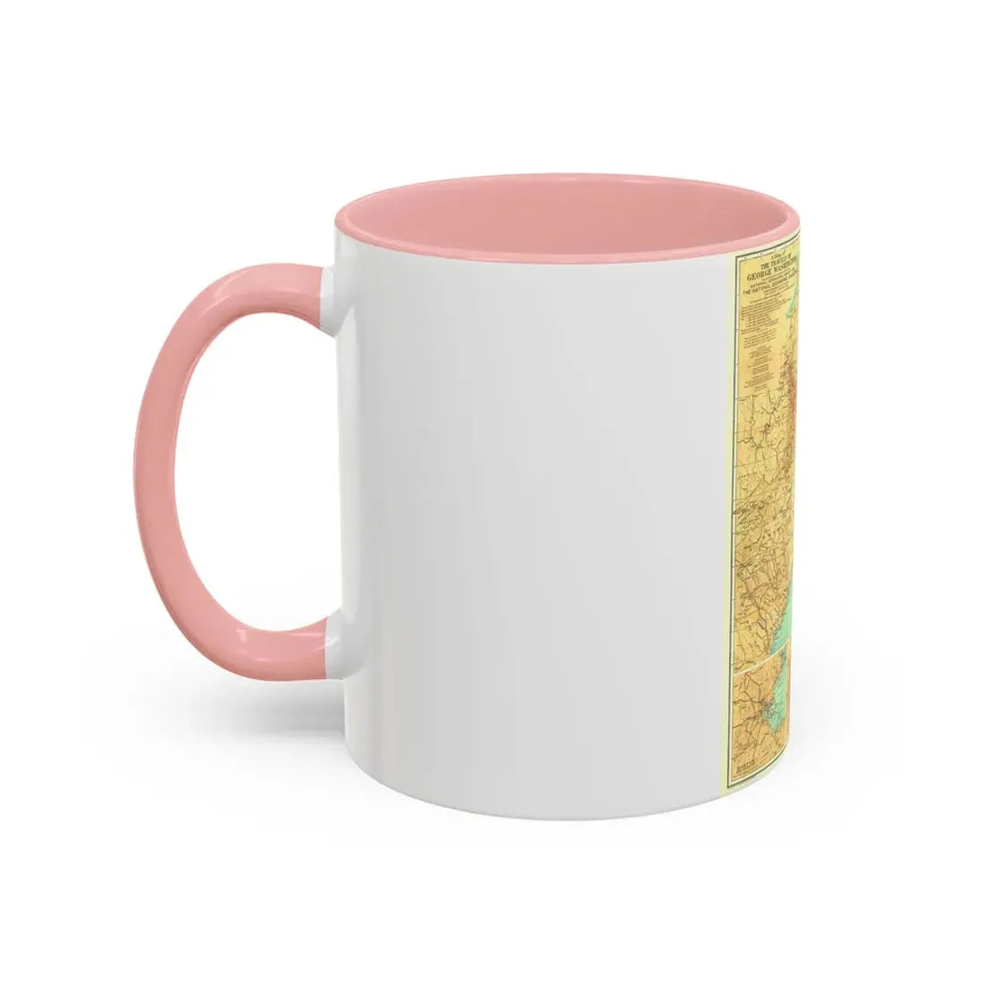 USA - Travels of George Washington (1932) (Map) Accent Coffee Mug - Go Mug Yourself
