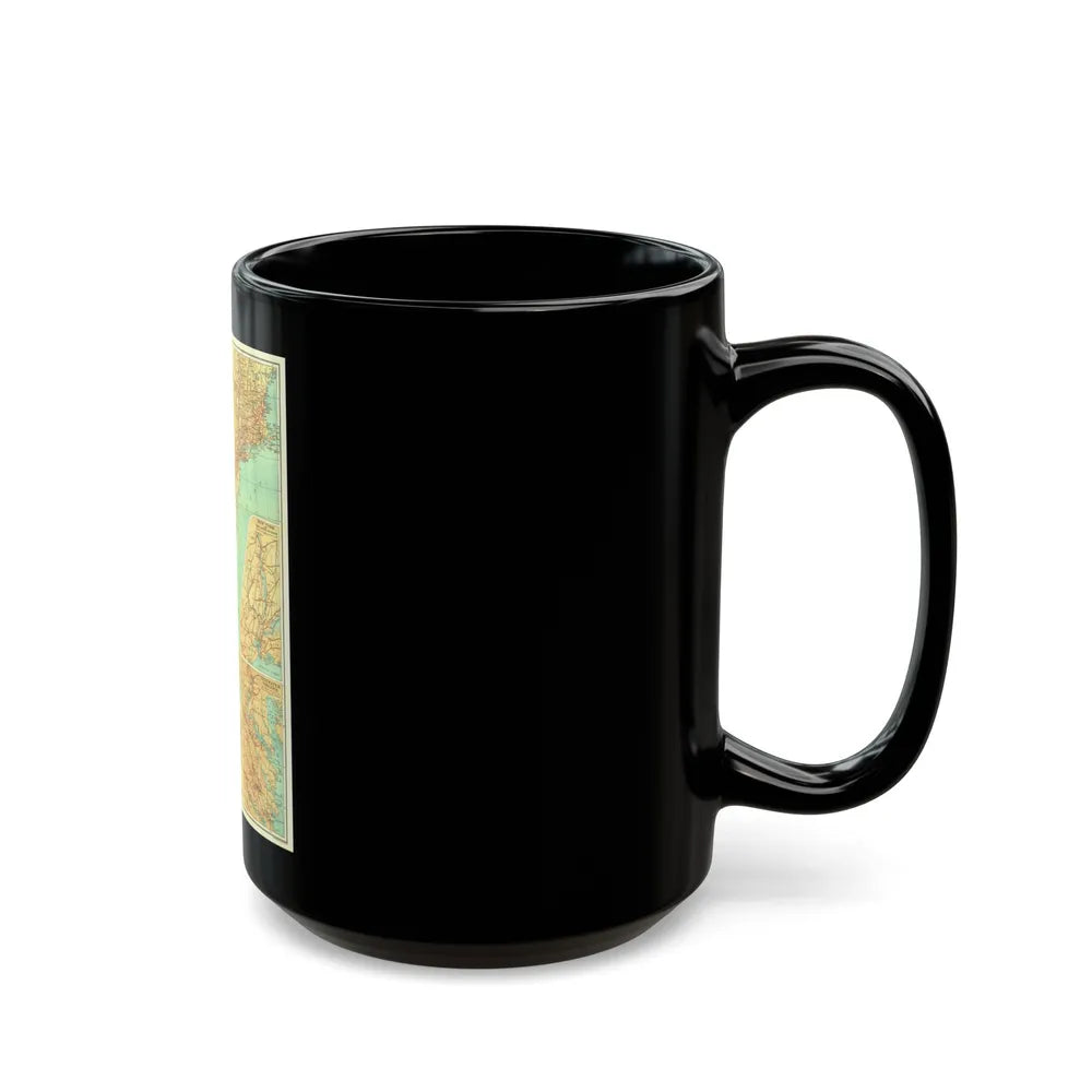 USA - Travels of George Washington (1932) (Map) Black Coffee Mug-Go Mug Yourself