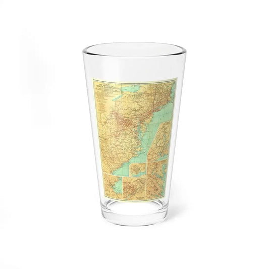 USA - Travels of George Washington (1932) (Map) Pint Glass 16oz 16oz - Go Mug Yourself