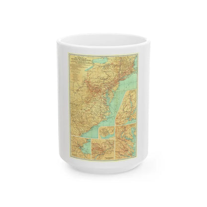 USA - Travels of George Washington (1932) (Map) White Coffee Mug-15oz-Go Mug Yourself