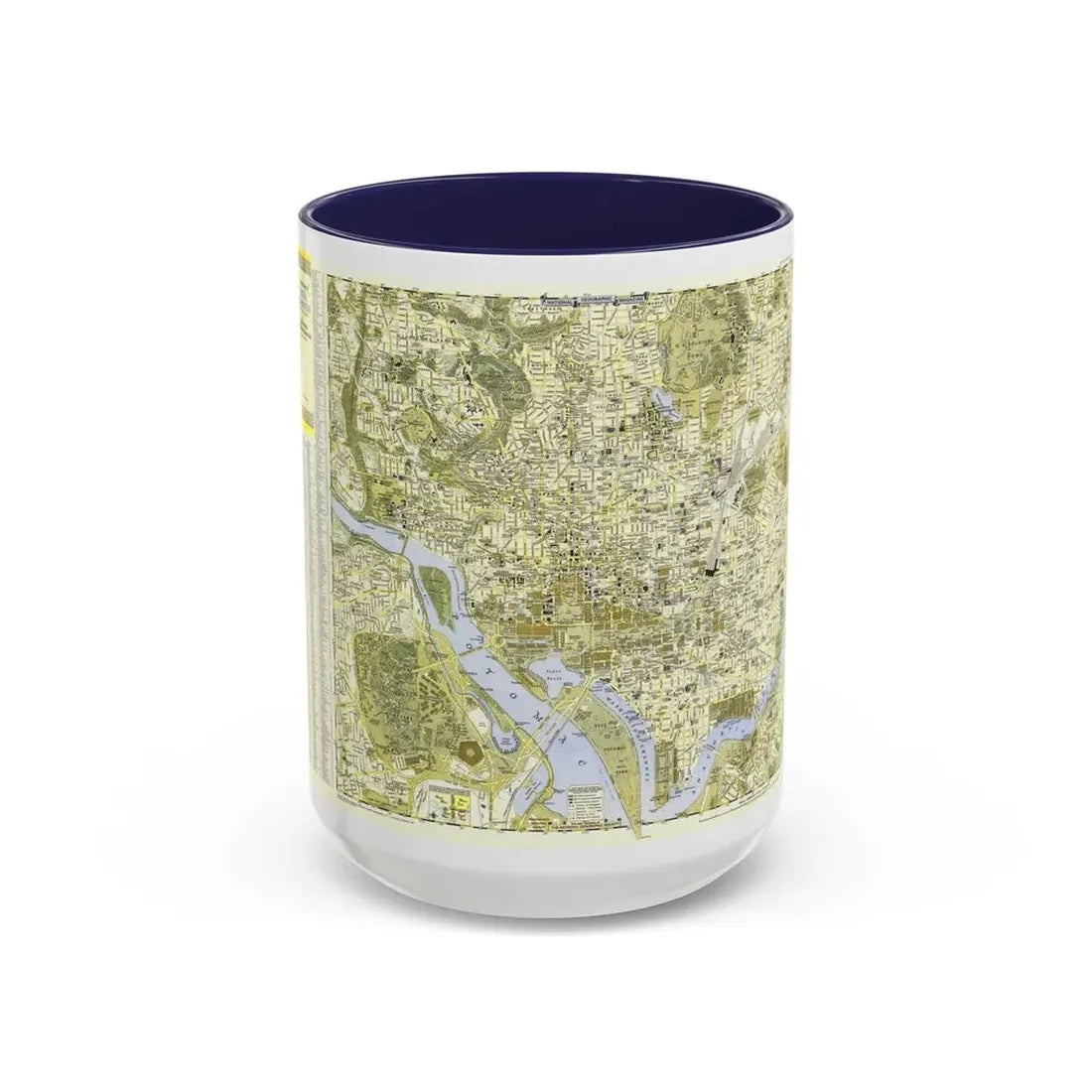USA - Washington, Central (1948) (Map) Accent Coffee Mug 15oz Navy - Go Mug Yourself
