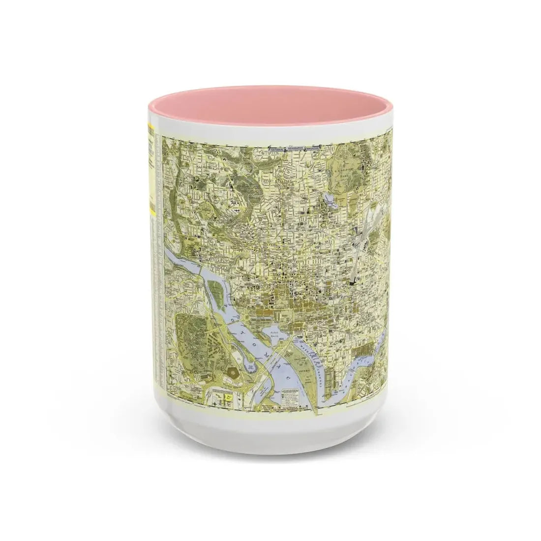 USA - Washington, Central (1948) (Map) Accent Coffee Mug 15oz Pink - Go Mug Yourself
