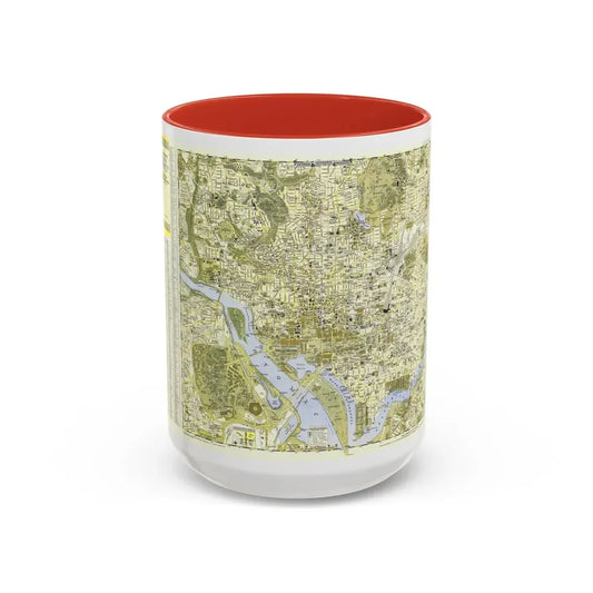 USA - Washington, Central (1948) (Map) Accent Coffee Mug 15oz Red - Go Mug Yourself