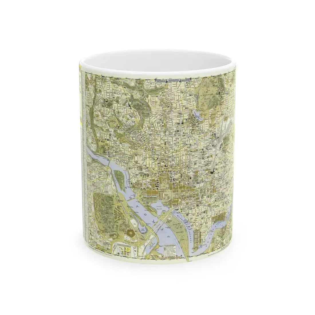 USA - Washington, Central (1948) (Map) White Coffee Mug 11oz - Go Mug Yourself