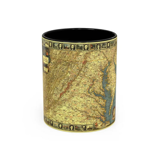 USA - Washington, Historic and Scenic (1939) (Map) Accent Coffee Mug 11oz Black - Go Mug Yourself