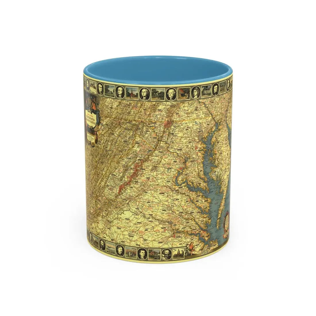 USA - Washington, Historic and Scenic (1939) (Map) Accent Coffee Mug 11oz Light Blue - Go Mug Yourself