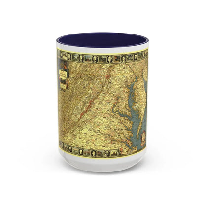USA - Washington, Historic and Scenic (1939) (Map) Accent Coffee Mug 15oz Navy - Go Mug Yourself