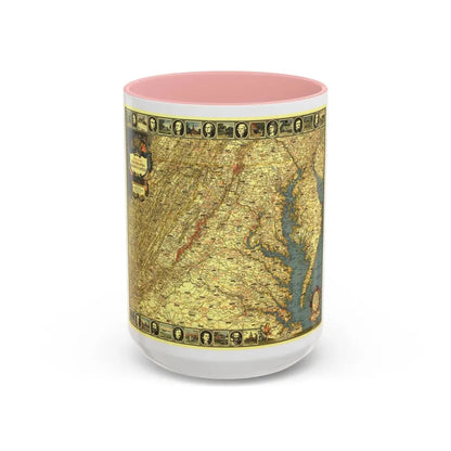 USA - Washington, Historic and Scenic (1939) (Map) Accent Coffee Mug 15oz Pink - Go Mug Yourself