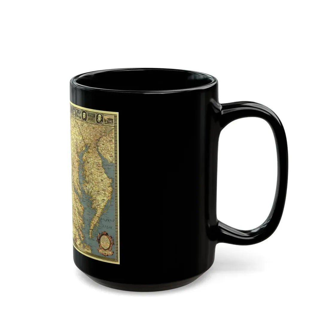 USA - Washington, Historic and Scenic (1939) (Map) Black Coffee Mug - Go Mug Yourself
