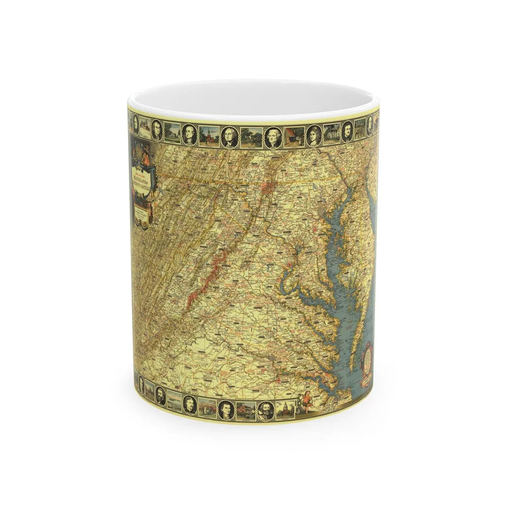 USA - Washington, Historic and Scenic (1939) (Map) White Coffee Mug-11oz-Go Mug Yourself