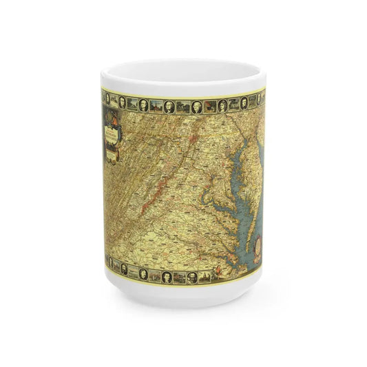 USA - Washington, Historic and Scenic (1939) (Map) White Coffee Mug 15oz - Go Mug Yourself