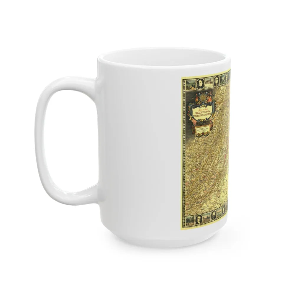 USA - Washington, Historic and Scenic (1939) (Map) White Coffee Mug-Go Mug Yourself