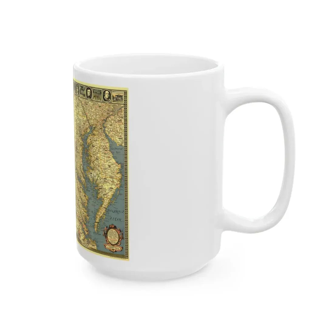 USA - Washington, Historic and Scenic (1939) (Map) White Coffee Mug - Go Mug Yourself