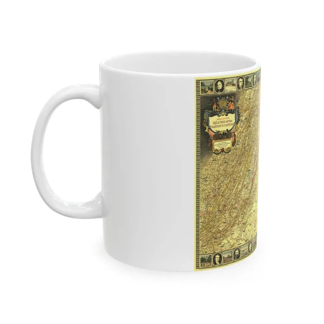 USA - Washington, Historic and Scenic (1939) (Map) White Coffee Mug - Go Mug Yourself