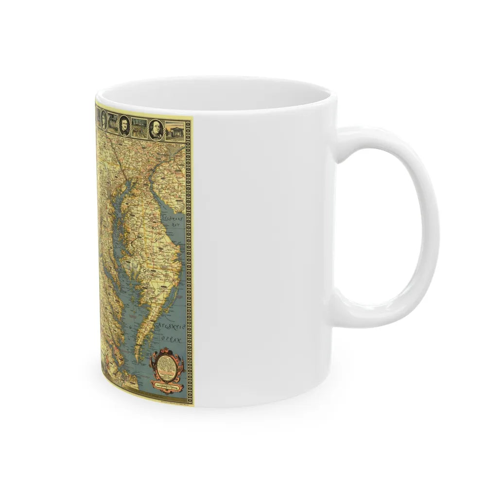 USA - Washington, Historic and Scenic (1939) (Map) White Coffee Mug-Go Mug Yourself