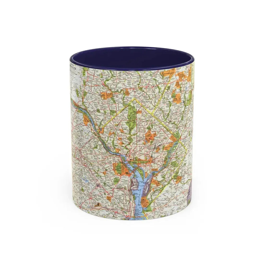 USA - Washington, Suburban (1964) (Map) Accent Coffee Mug 11oz Navy - Go Mug Yourself