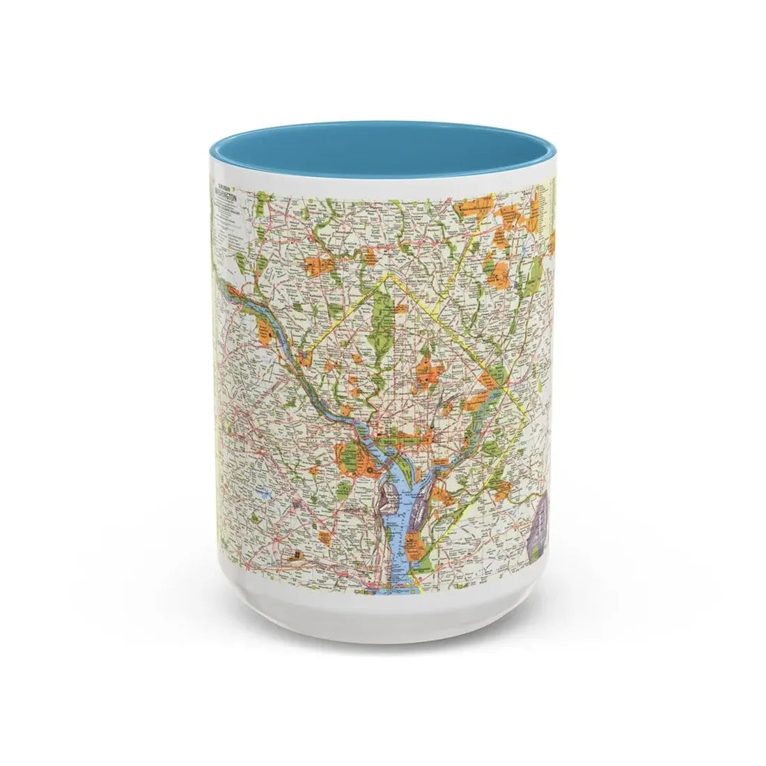 USA - Washington, Suburban (1964) (Map) Accent Coffee Mug 15oz Light Blue - Go Mug Yourself