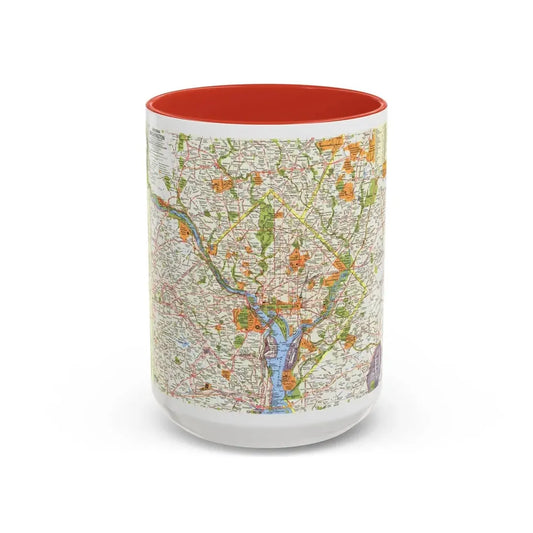USA - Washington, Suburban (1964) (Map) Accent Coffee Mug 15oz Red - Go Mug Yourself