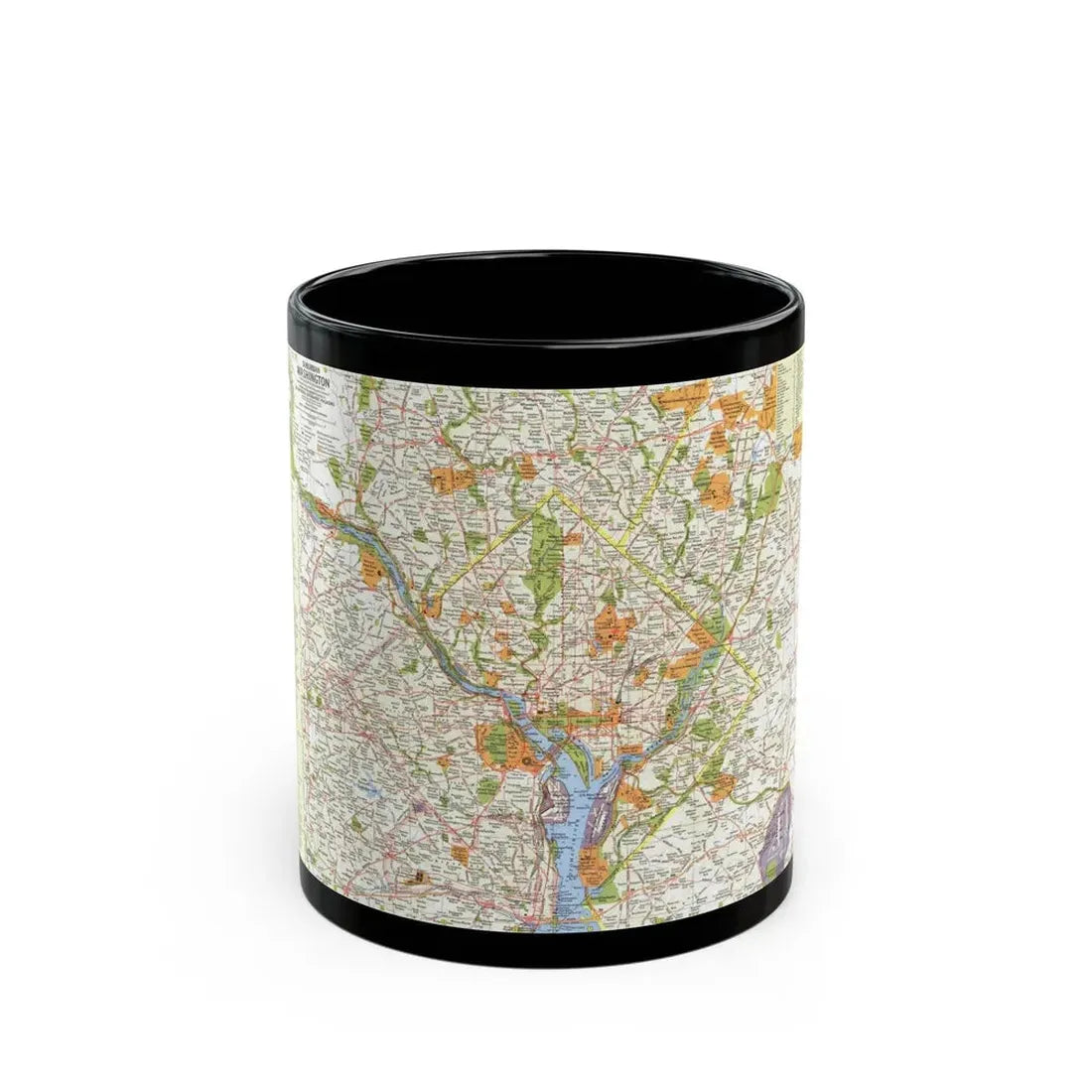 USA - Washington, Suburban (1964) (Map) Black Coffee Mug 11oz - Go Mug Yourself