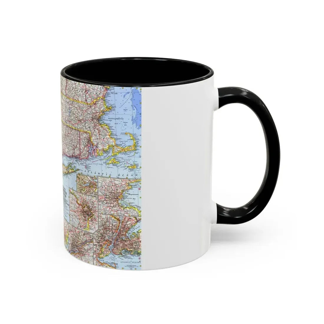 USA - Washington to Boston (1962) (Map) Accent Coffee Mug - Go Mug Yourself