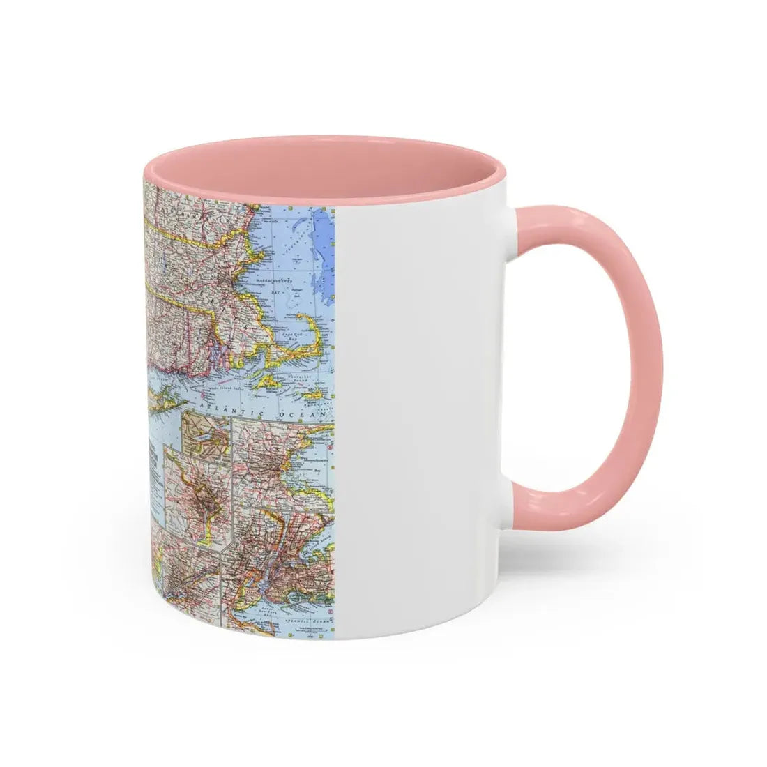 USA - Washington to Boston (1962) (Map) Accent Coffee Mug - Go Mug Yourself