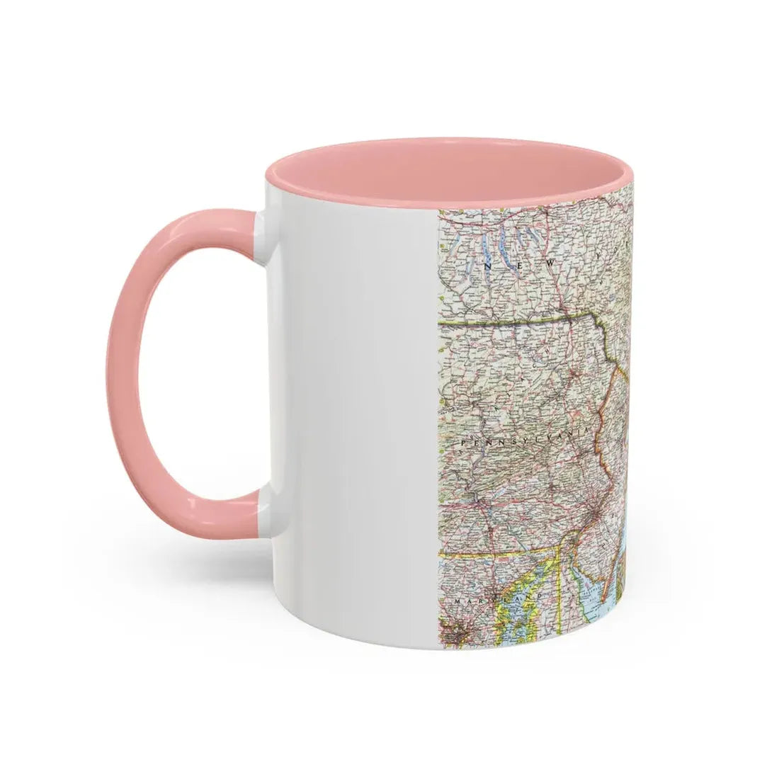 USA - Washington to Boston (1962) (Map) Accent Coffee Mug - Go Mug Yourself