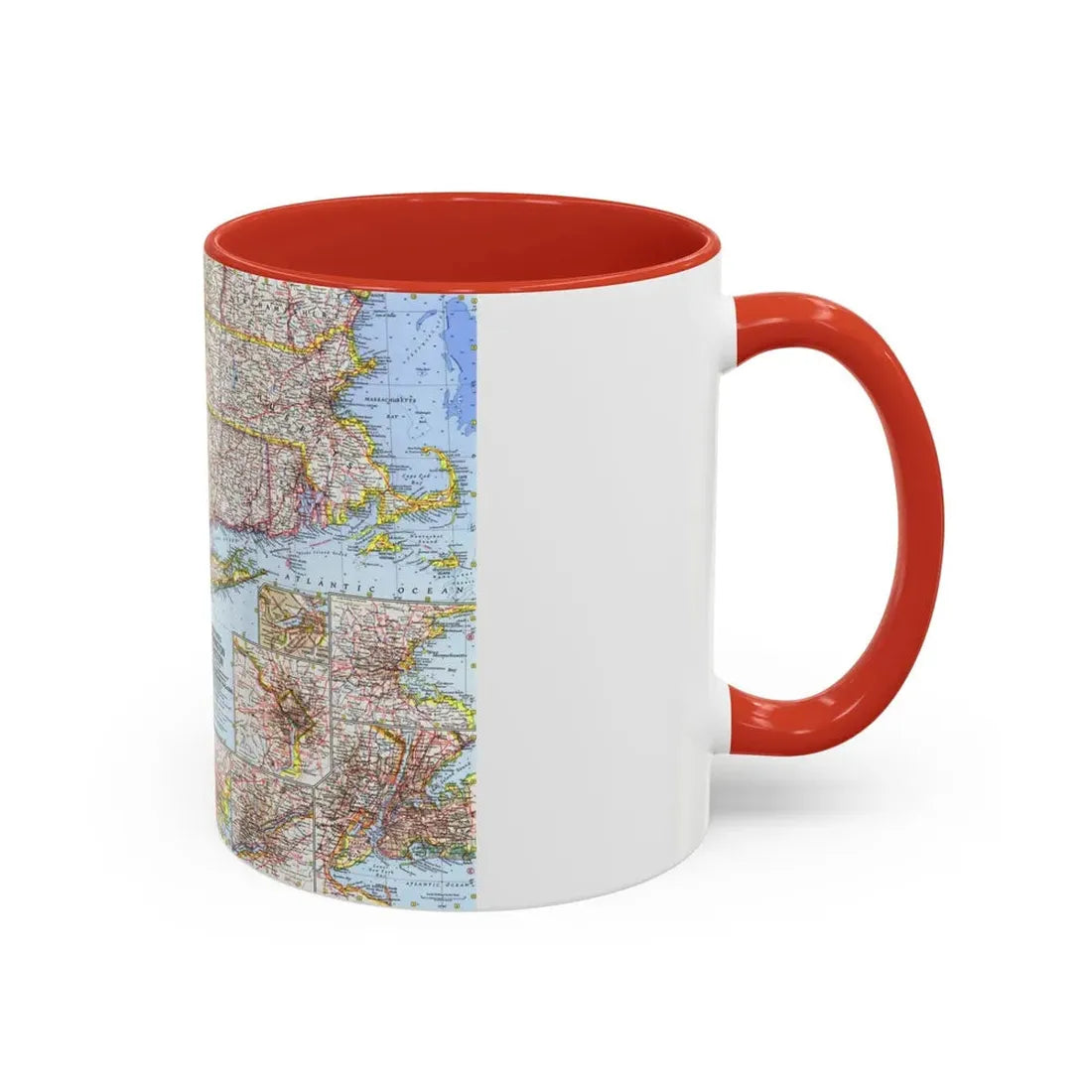 USA - Washington to Boston (1962) (Map) Accent Coffee Mug - Go Mug Yourself