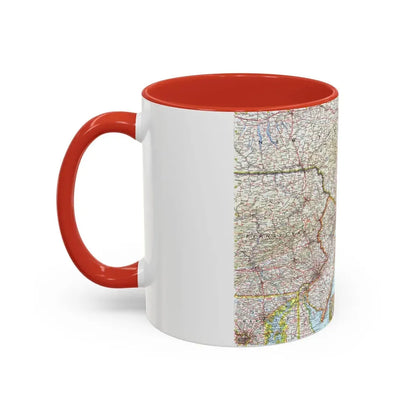 USA - Washington to Boston (1962) (Map) Accent Coffee Mug - Go Mug Yourself