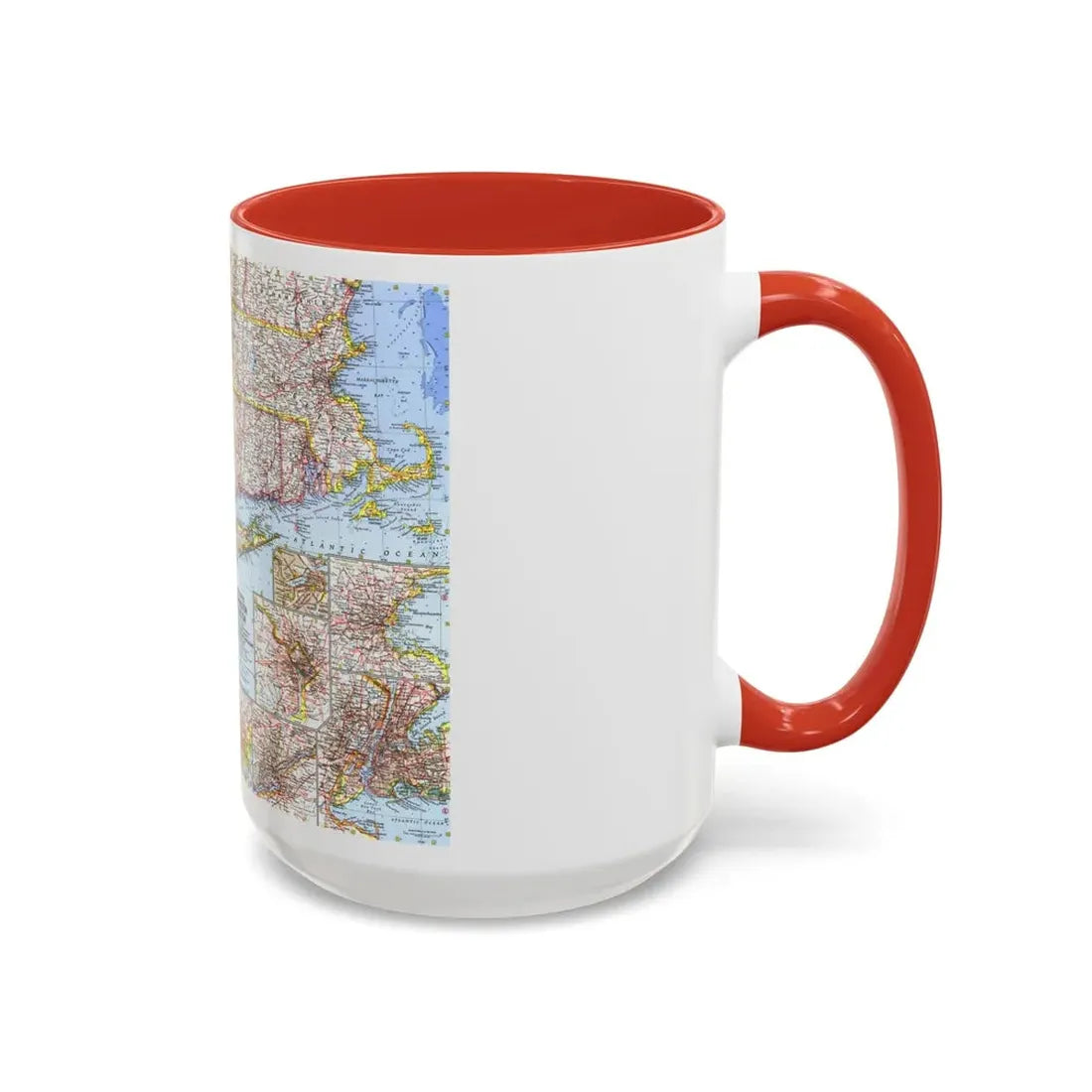 USA - Washington to Boston (1962) (Map) Accent Coffee Mug - Go Mug Yourself