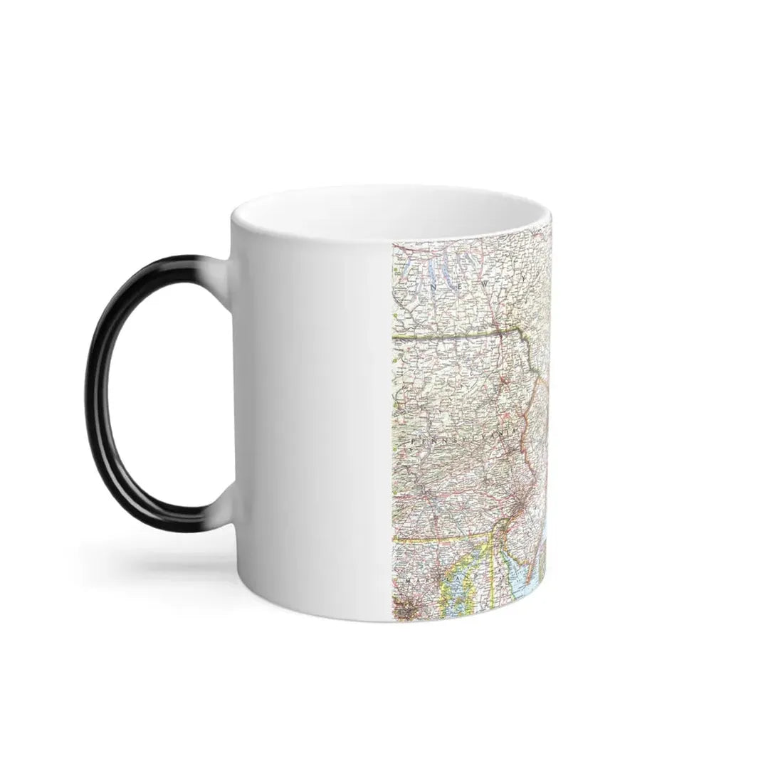 USA - Washington to Boston (1962) (Map) Color Changing Mug 11oz - Go Mug Yourself