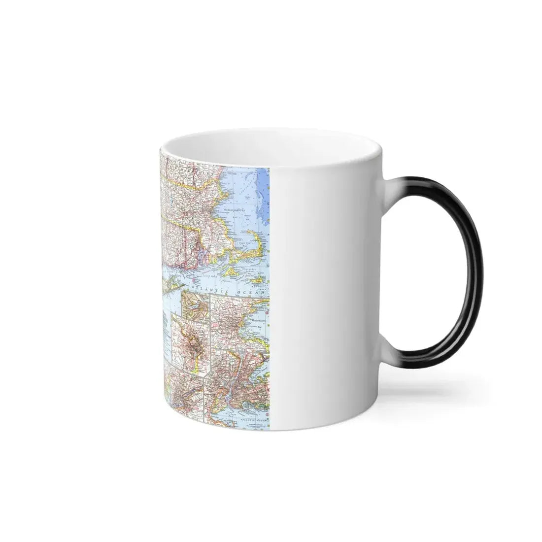 USA - Washington to Boston (1962) (Map) Color Changing Mug 11oz - Go Mug Yourself