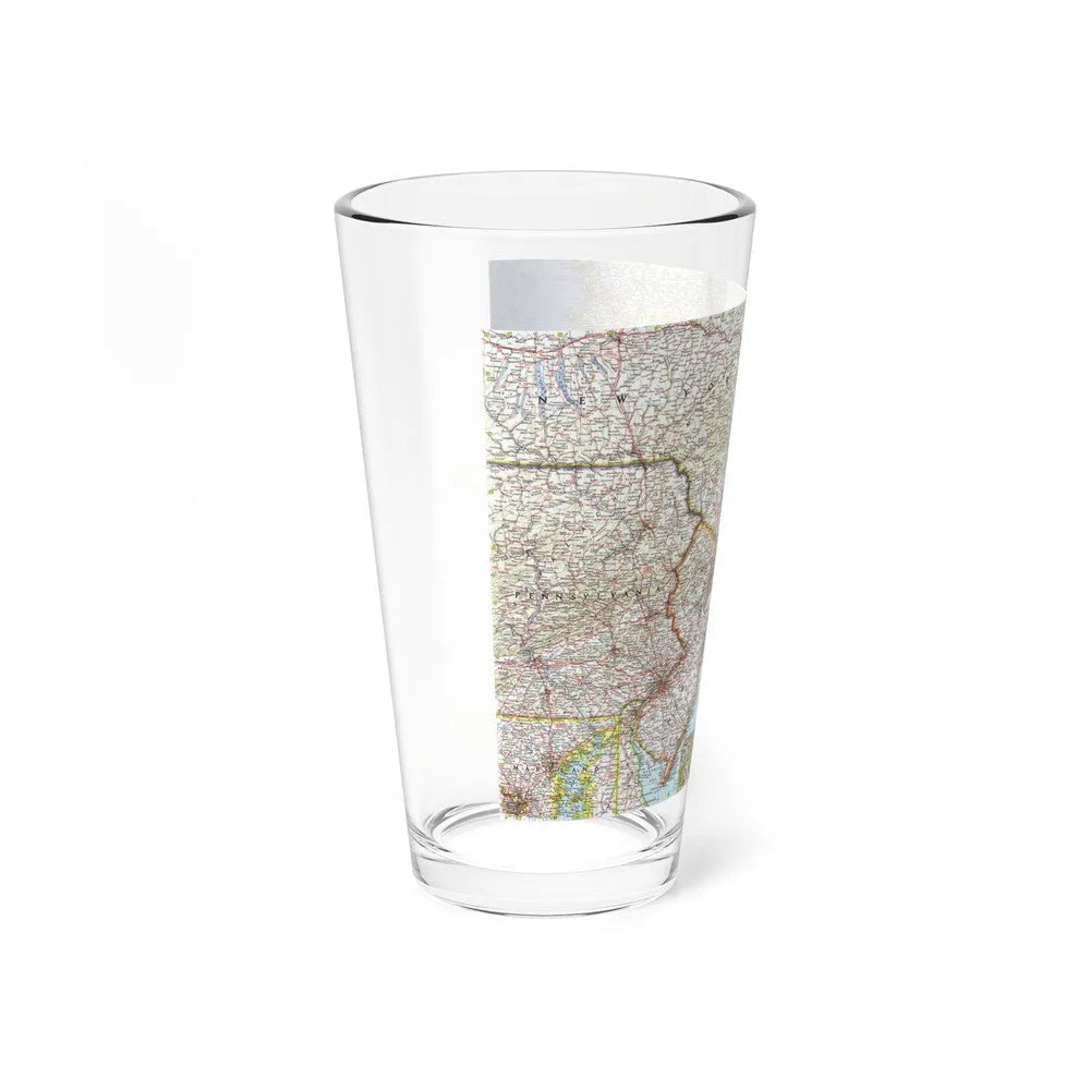 USA - Washington to Boston (1962) (Map) Pint Glass 16oz-Go Mug Yourself