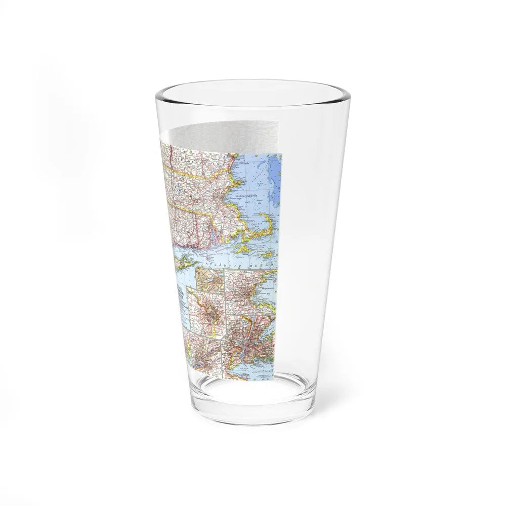 USA - Washington to Boston (1962) (Map) Pint Glass 16oz-Go Mug Yourself