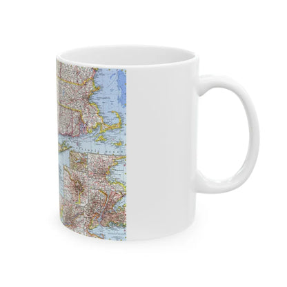 USA - Washington to Boston (1962) (Map) White Coffee Mug-Go Mug Yourself