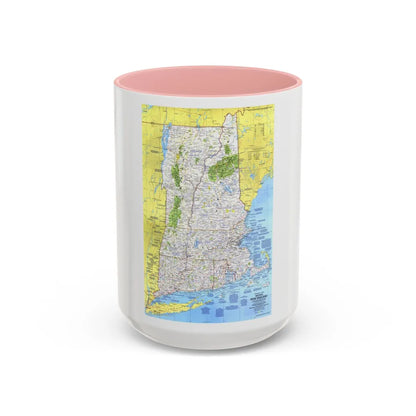 USA - Western New England 1 (1975) (Map) Accent Coffee Mug 15oz Pink - Go Mug Yourself