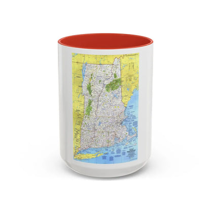 USA - Western New England 1 (1975) (Map) Accent Coffee Mug 15oz Red - Go Mug Yourself