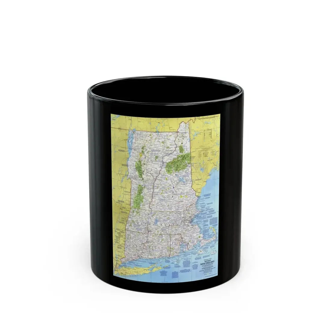 USA - Western New England 1 (1975) (Map) Black Coffee Mug 11oz - Go Mug Yourself